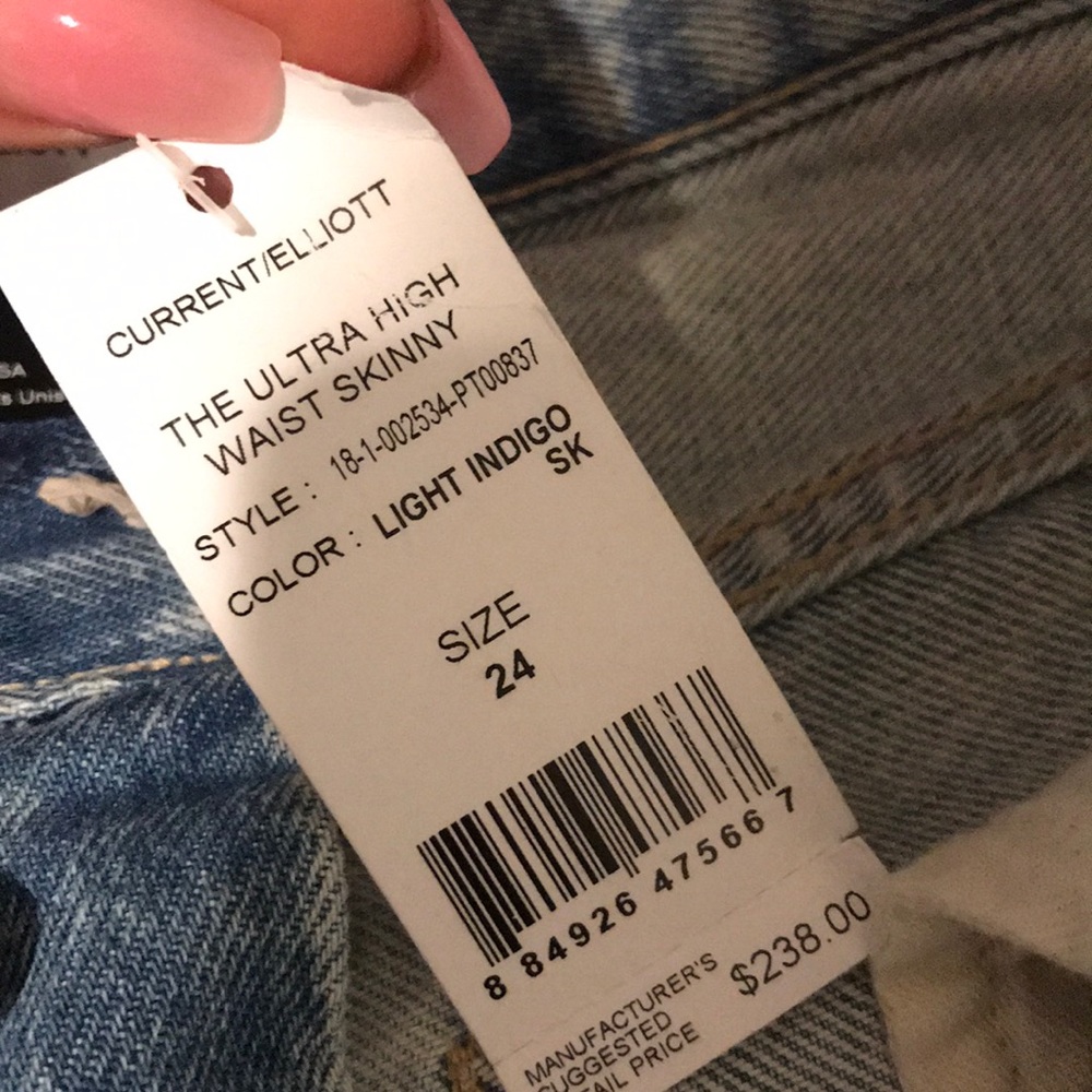 Current Elliott ultra high waisted skinny jeans - Picture 4 of 6